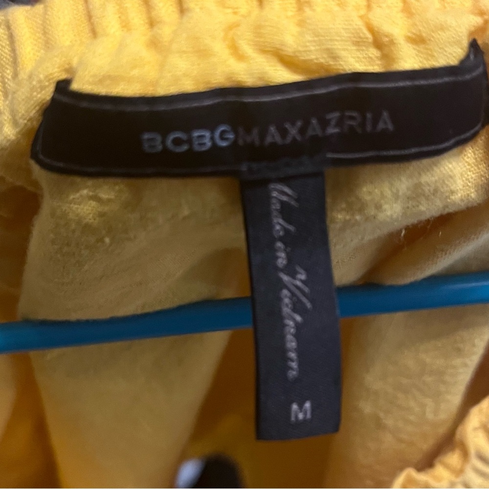 BCBG Yellow Off-Shoulder Ruffle Top - Picture 5 of 5